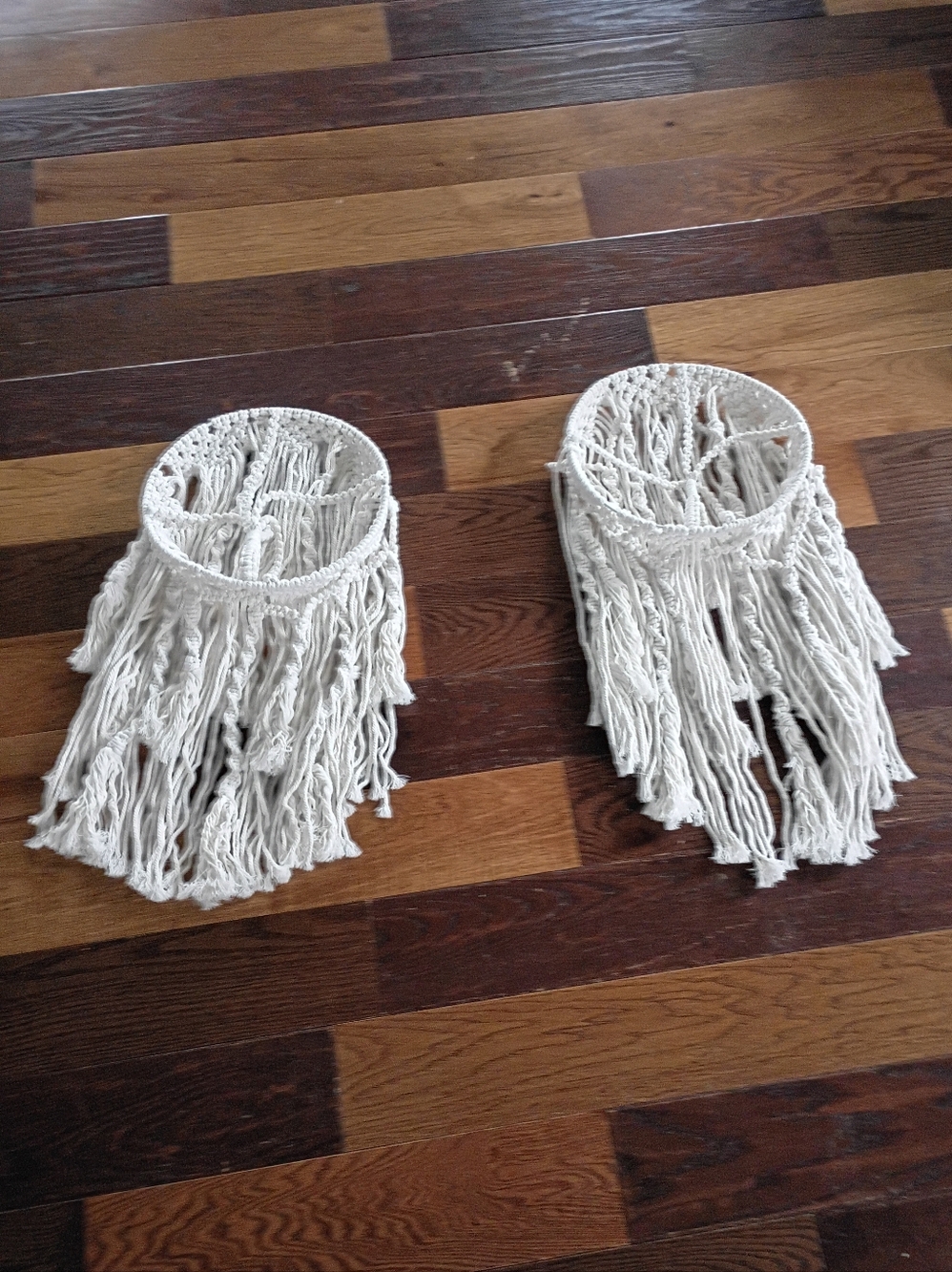 Set of 2 Xl Macrame Hanging Decor
